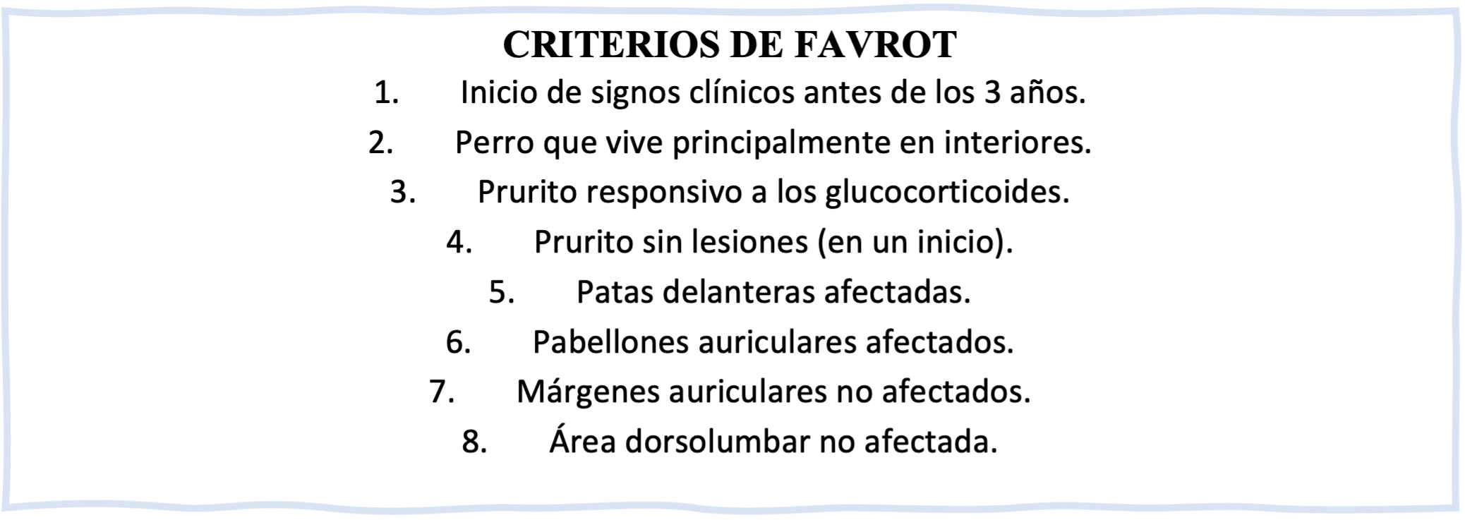 Criterios de Favrot